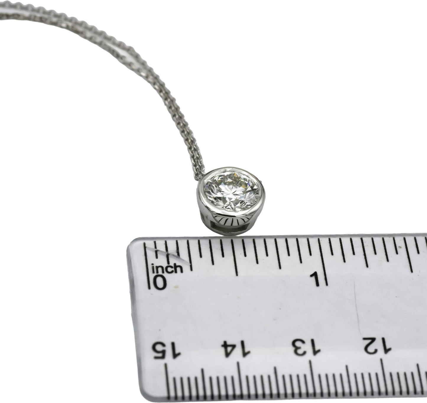 14k White Gold VS Round Lab-Grown Diamond Solitaire Pendant Necklace 2.02CT