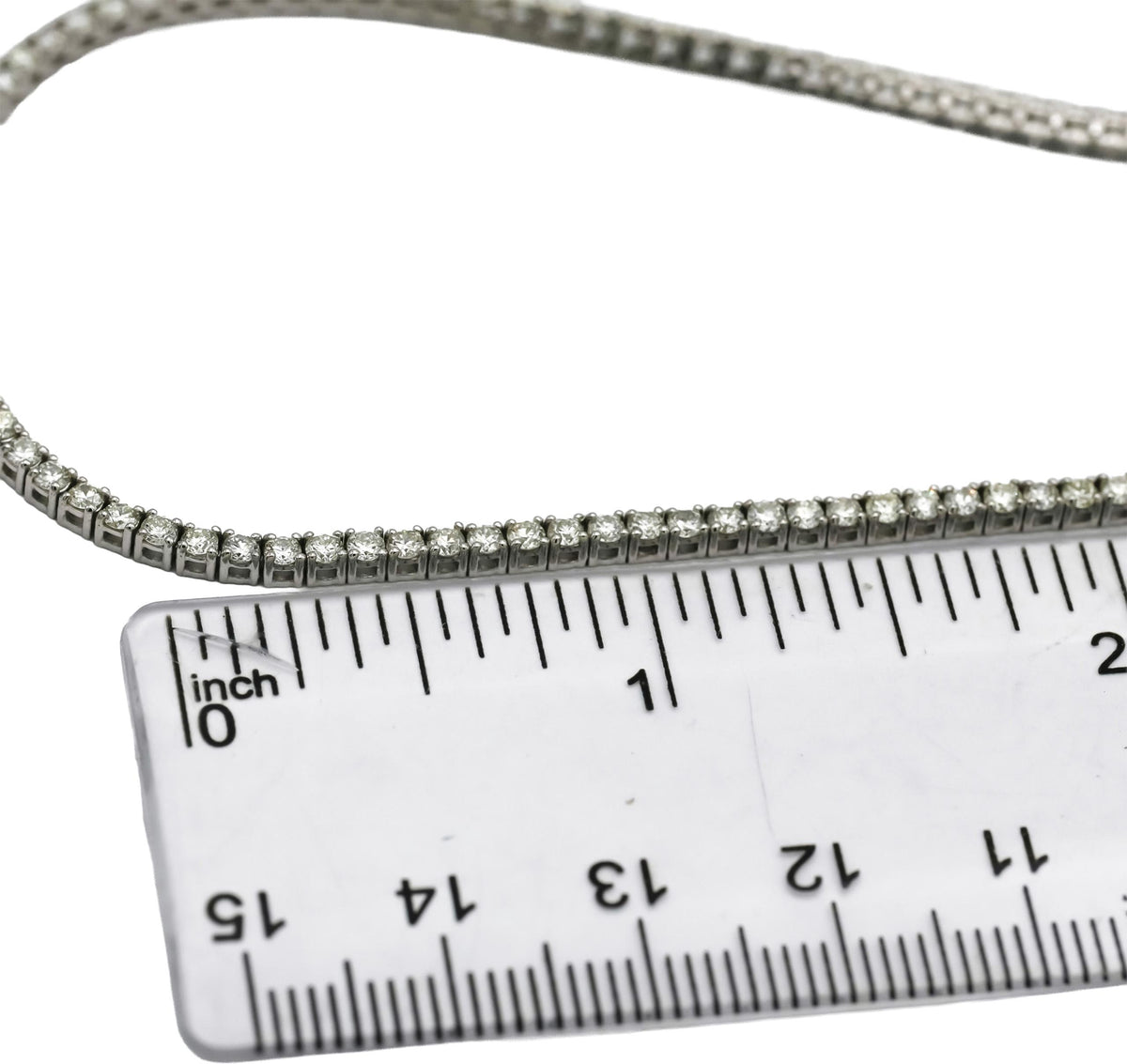 14k White Gold VS Round Natural Diamond Tennis Necklace 6.28CT