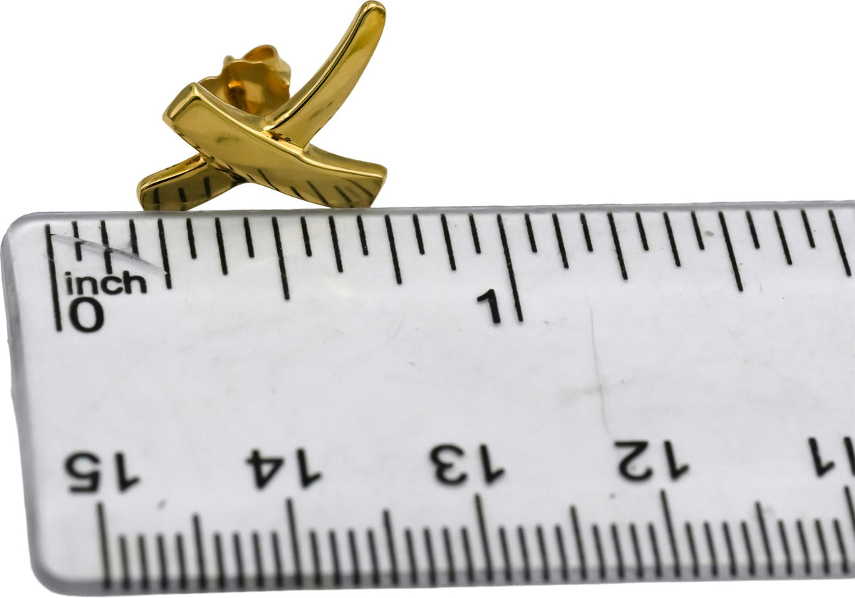 TIFFANY & CO. 18k Yellow Gold Paloma Picasso Graffiti X Stud Earrings