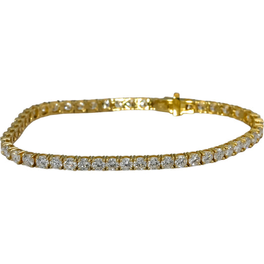 14k Yellow Gold VS Round Lab-Grown Diamond Tennis Bracelet 8.34CT