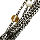DAVID YURMAN 18k Gold Sterling Silver Gemstone Multistrand Necklace w/ Pouch