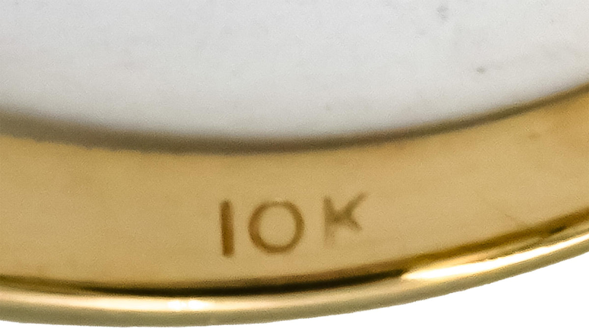 10k Yellow Gold Round Diamond Three Row Band Ring 0.25CT Size 6.75