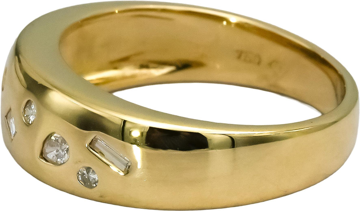 18k Yellow Gold VS Mixed Cut Flush Set Diamond Band Ring 0.25CT Size 6