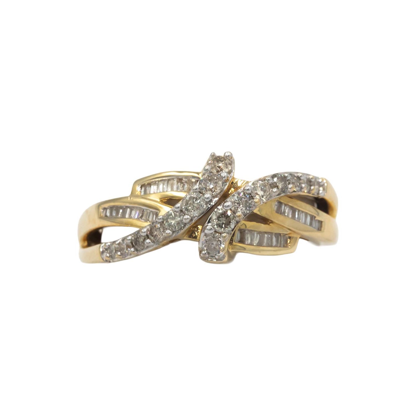 10k Yellow Gold 0.50CT Diamond Pass By Style Ring Size 7.75