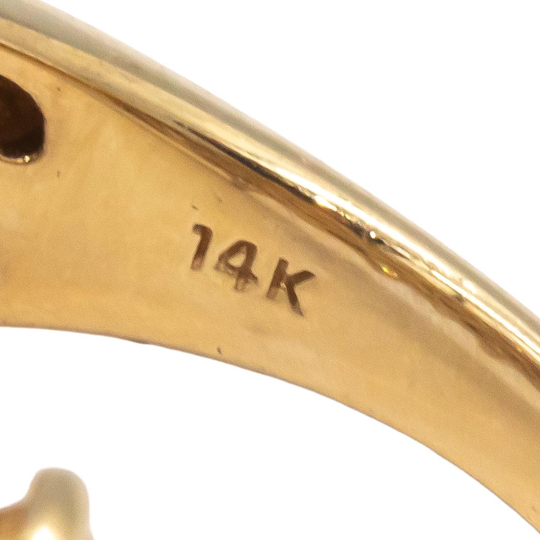 14K Yellow Gold Round & Princess Cut Diamond Wide Band Anniversary  Ring 2.0 cts