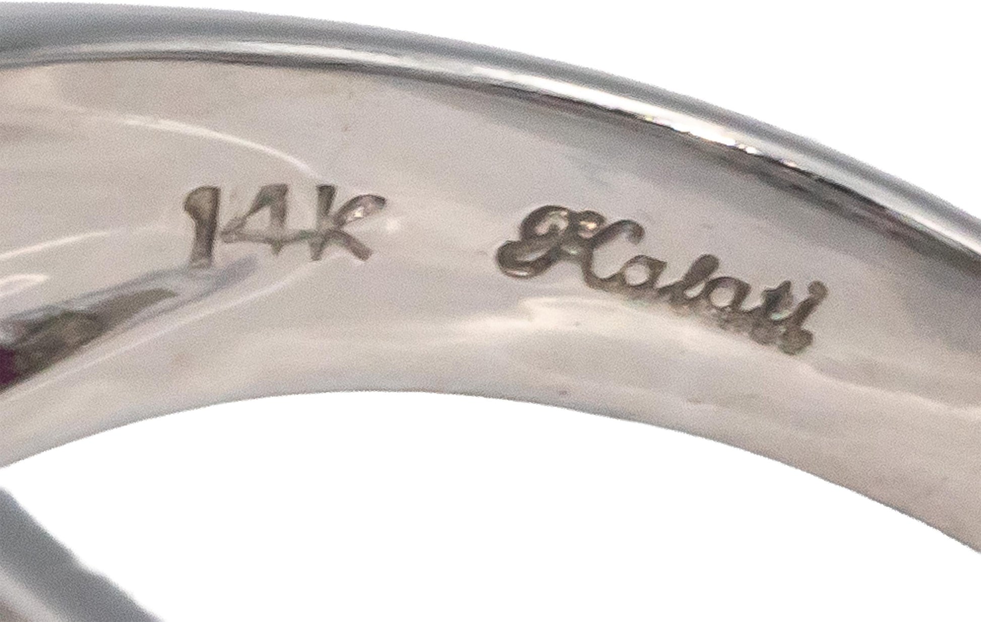 14k White Gold 0.75CT Diamond and Ruby Filigree Ring Size 6.75