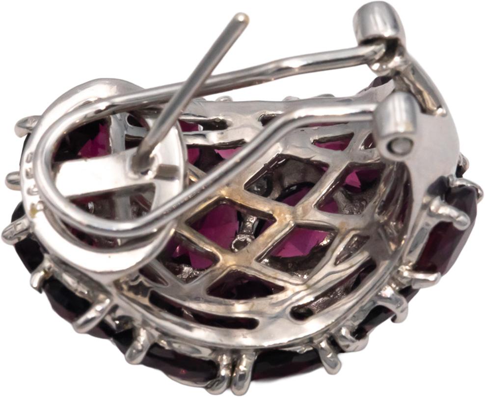 18k White Gold Diamond and Pink Tourmaline Shooting Star Huggie Earrings 9.57CT