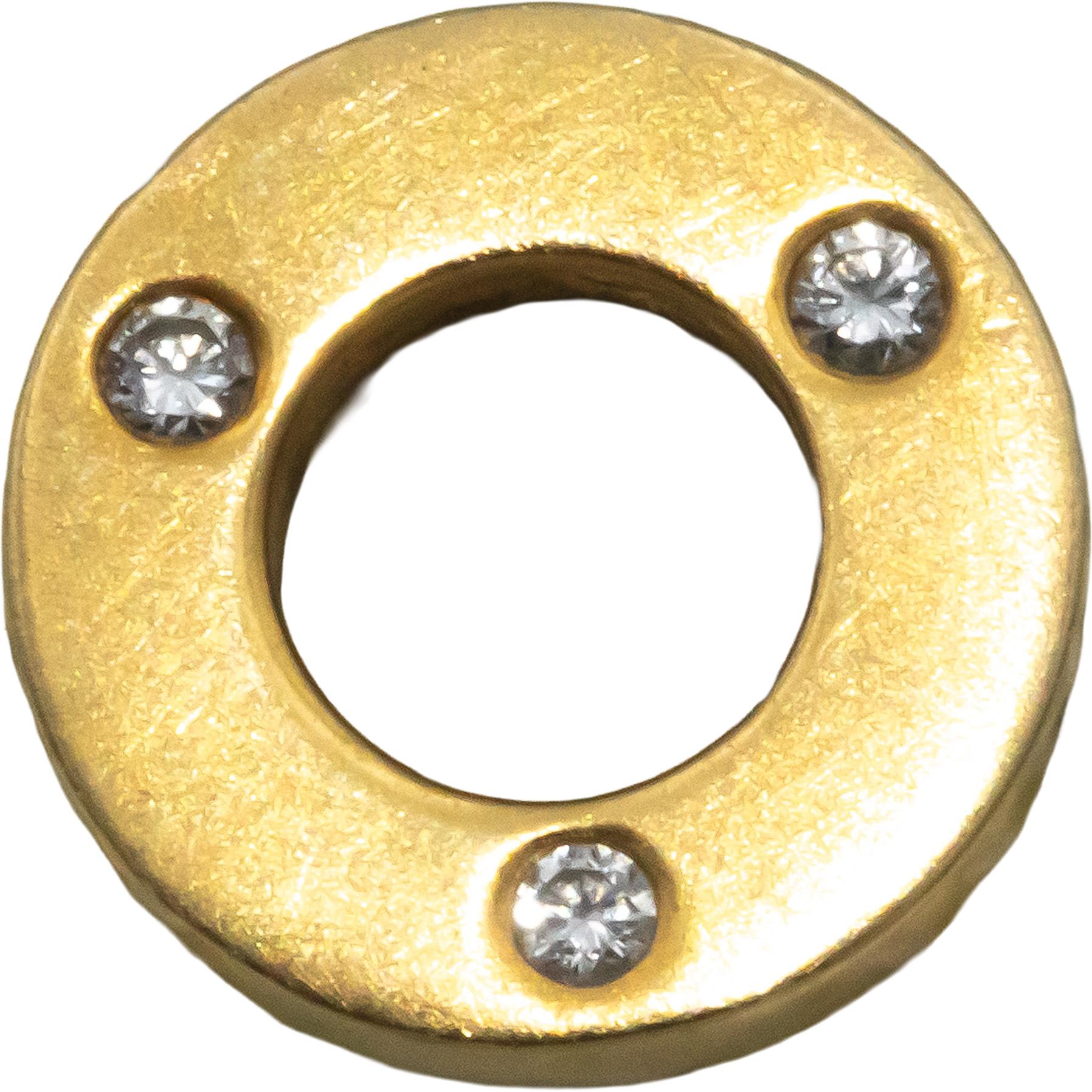18k Yellow Gold 0.06CT VS Round Cut Diamond Circle Stud Earrings