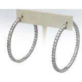 18k White Gold Round Diamond Inside Out Hoop Earrings 7.21CTW