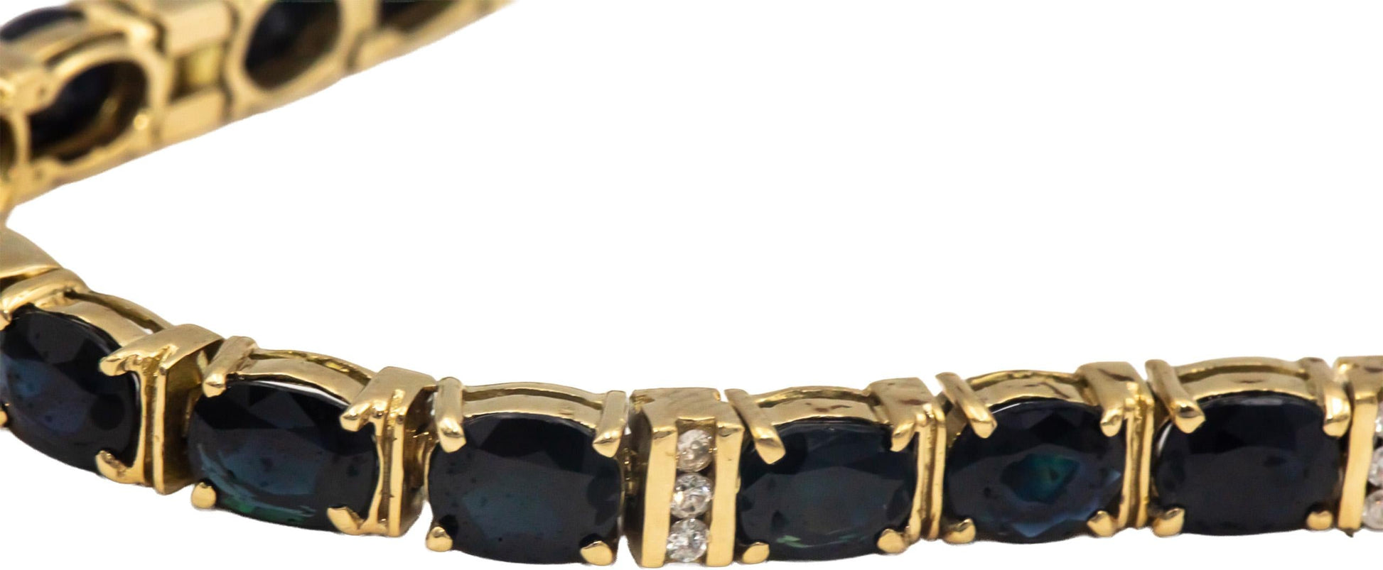 14k Yellow Gold 17.33CT Diamond and Sapphire Line Bracelet