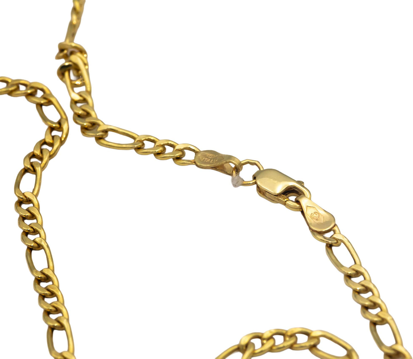 10k Yellow Gold 24" Long Hollow Figaro Link Chain Necklace