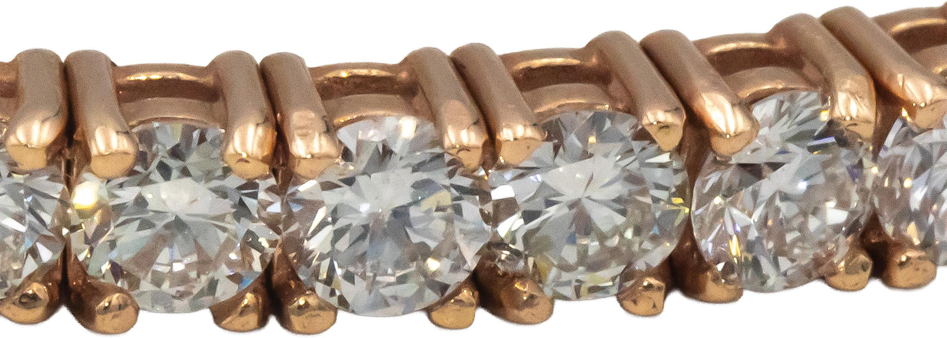 14k Rose Gold Round Lab Grown Diamond Semi-Flexible Bangle Bracelet 6.0CT