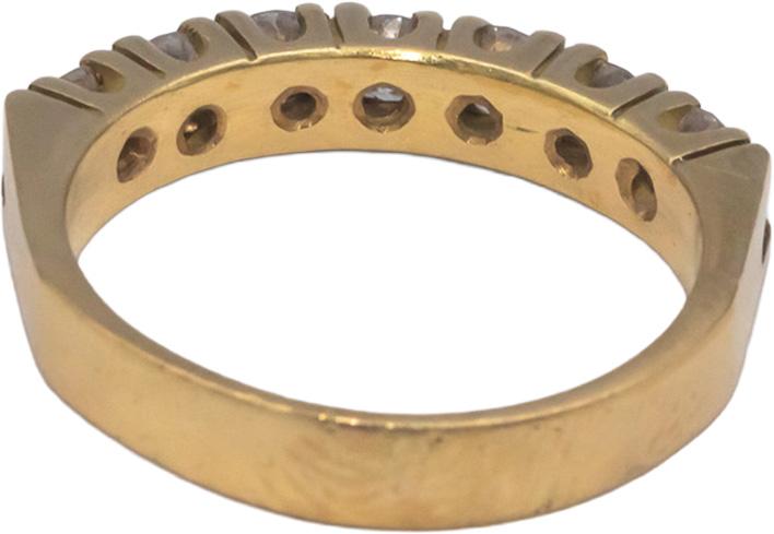 18k Yellow Gold VS Round Diamond Band Ring 0.75CT Size 7