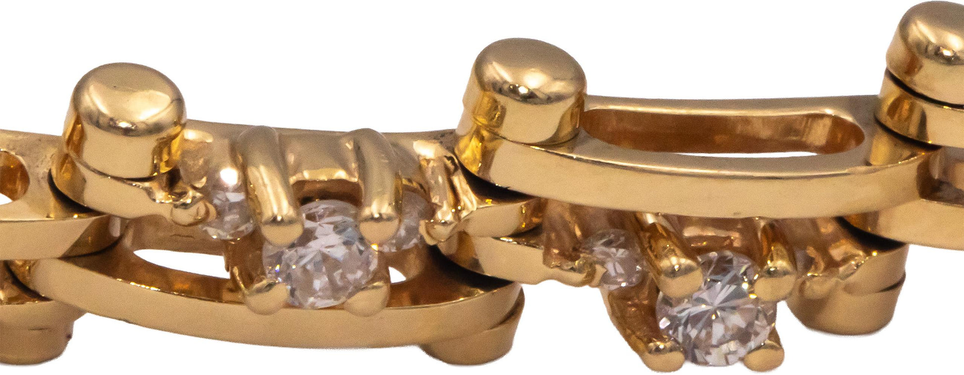14k Yellow Gold VS Round Diamond Fancy Formal Link Bracelet 1.50CT
