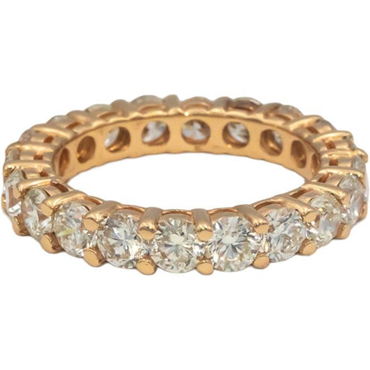 18k Rose Gold Round Diamond Eternity Band Ring  3.81CT Size 6