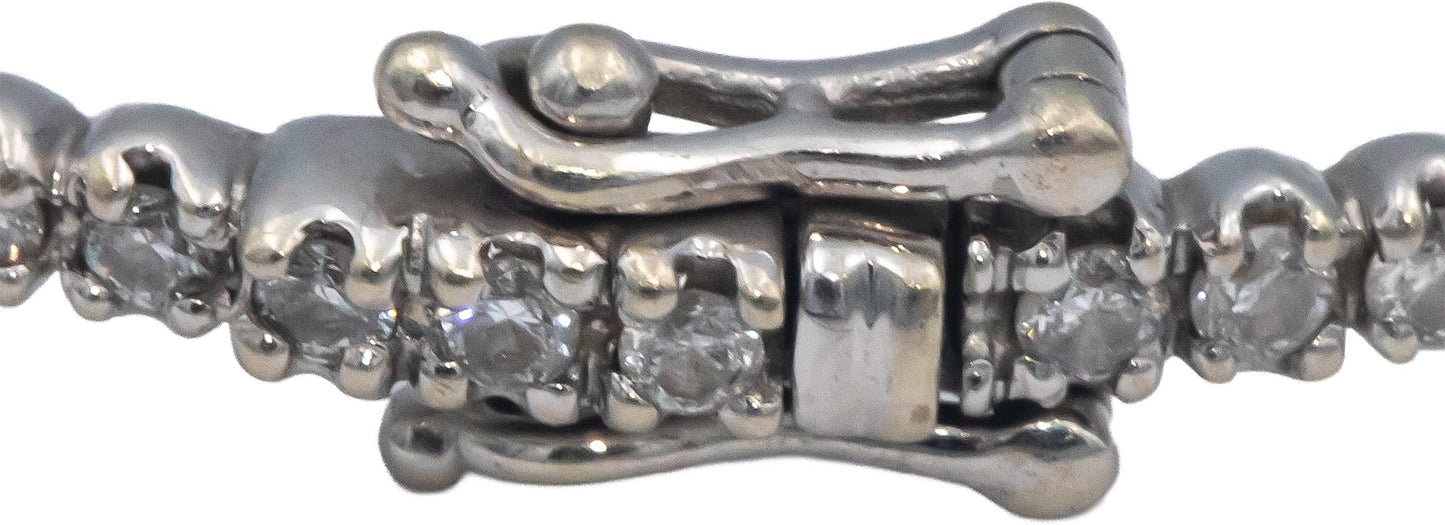 14k White Gold Jewelry 2.0CT Round Cut Diamond Bangle Bracelet