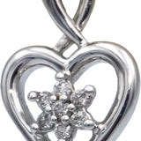 10k White Gold Jewelry Round Diamond Heart Stud Earrings 0.13CT