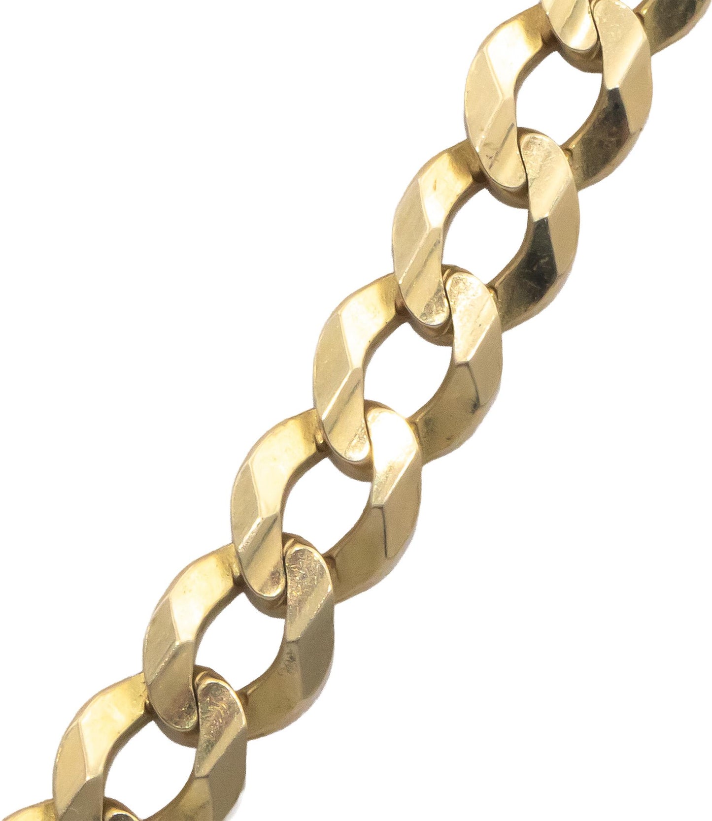 14k Yellow Gold Jewelry 22.5" Long/5.4mm Wide Diamond Cut Curb Link Necklace