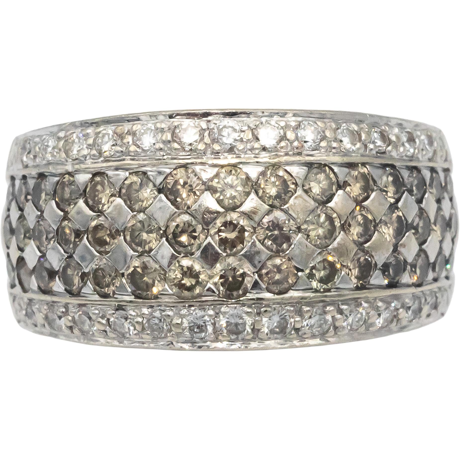 LE VIAN 14k White Gold Round Diamond Ring 1.50CT Size 6.75 $4200 Retail