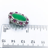 CGL Cert. 14k White Gold Jade Ruby Diamond Clip On Earrings 8.30CT $19300 Retail