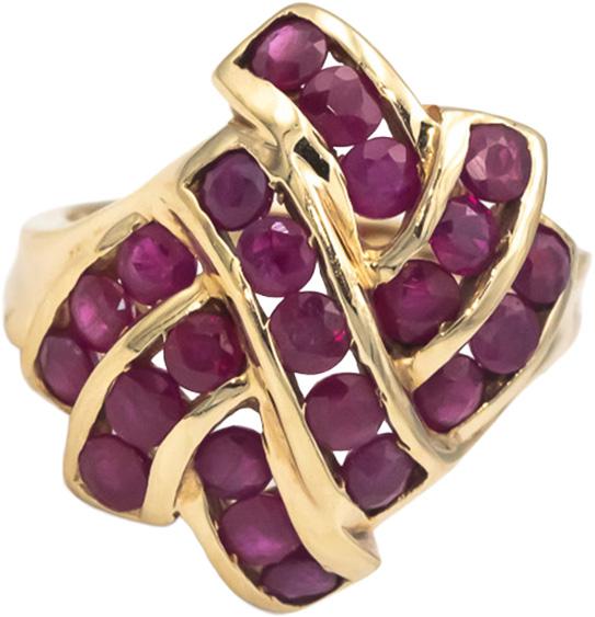 10k Yellow Gold Jewelry 1.50CT Round Cut Ruby Cocktail Ring Size 6.25