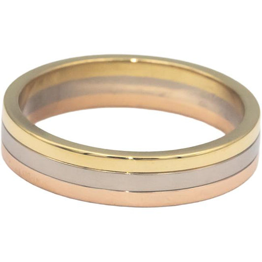 CARTIER 18k Rose White Yellow Gold Vendome Louis Band Ring Size 9 Euro 60