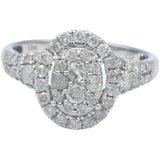10k White Gold Round Diamond Cluster Cocktail Ring 0.75CT Size 7