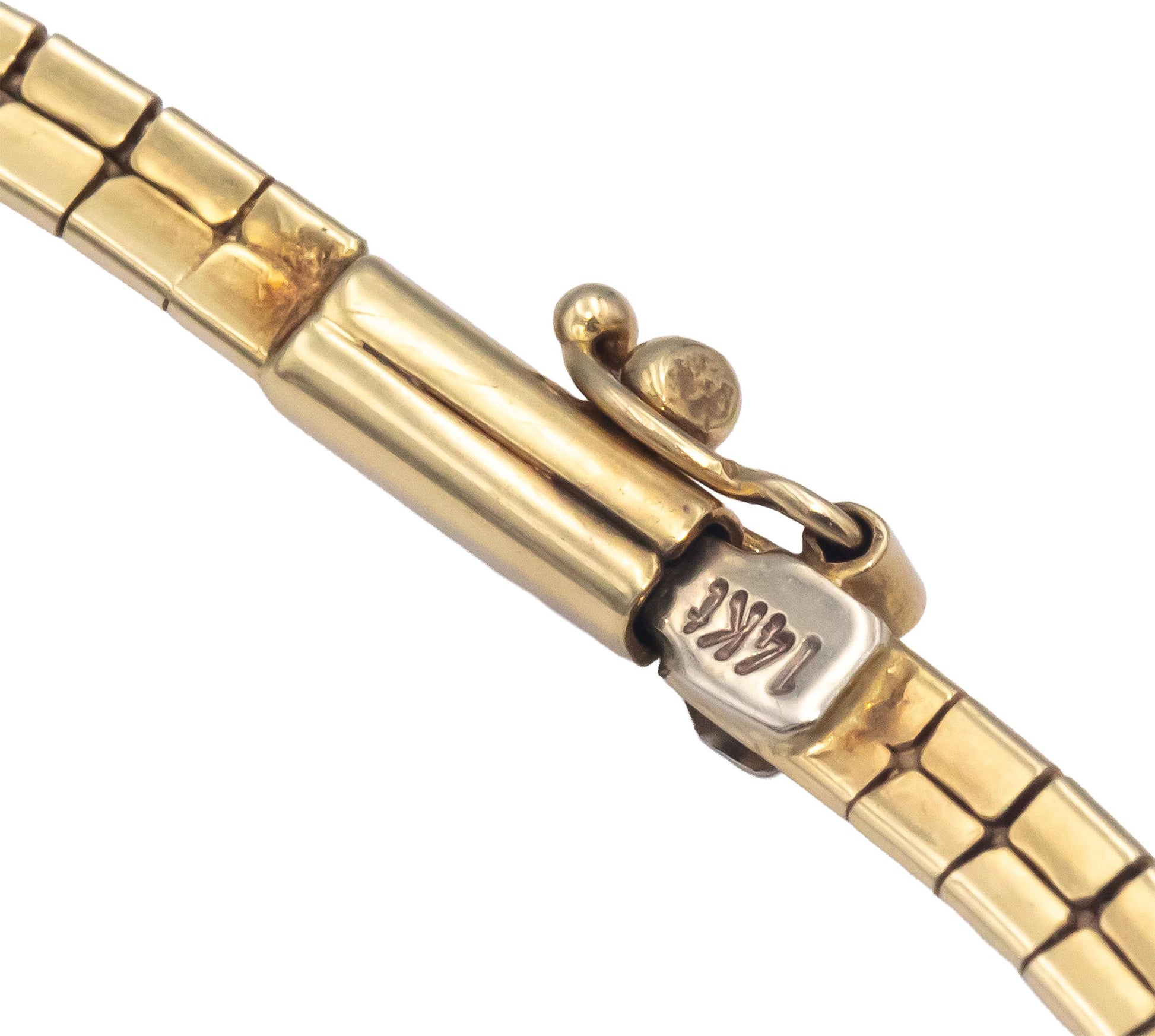 14k Yellow Gold Diamond and Tanzanite Choker Omega Link Necklace 4.50CT