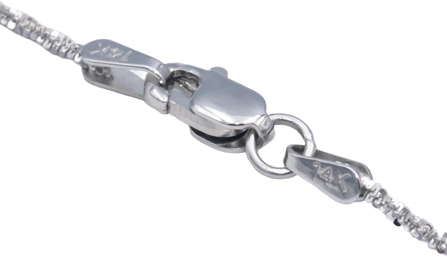 18k & 14k White Gold 0.62CT Diamond Twisted Link Cross Crucifix Pendant Necklace