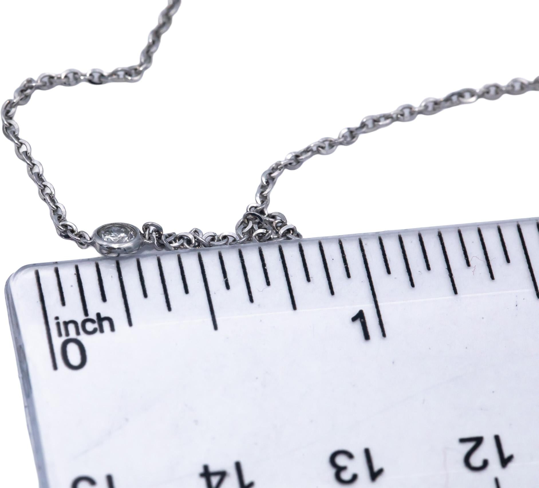 14k White Gold 0.50CT Round Cut Bezel Set Diamond By The Yard Necklace