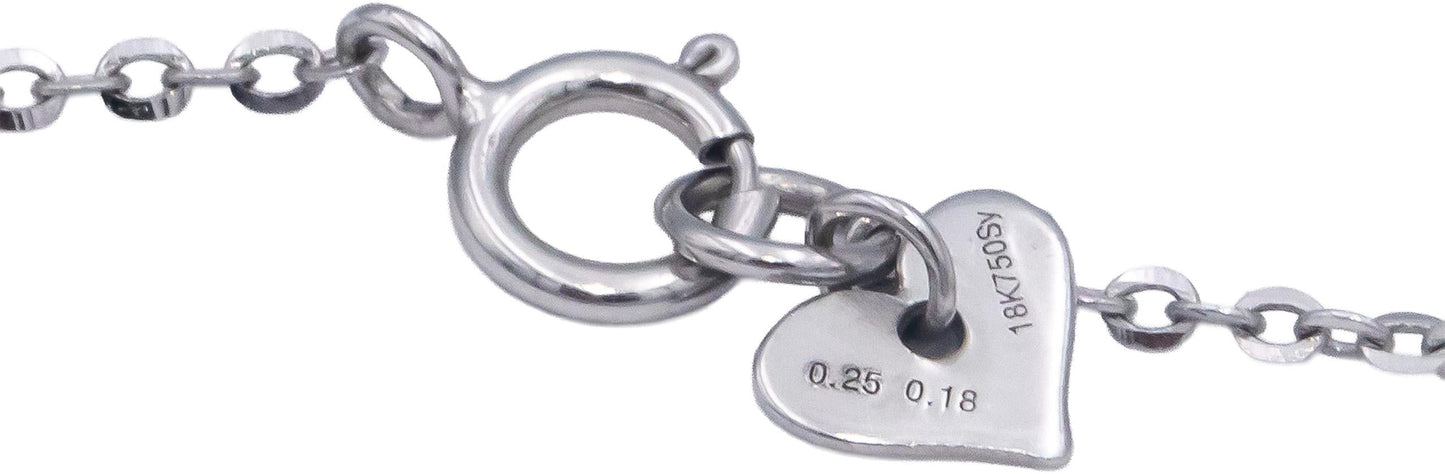 18k White Gold 0.43CT VS Round & Emerald Cut Diamond Formal Necklace