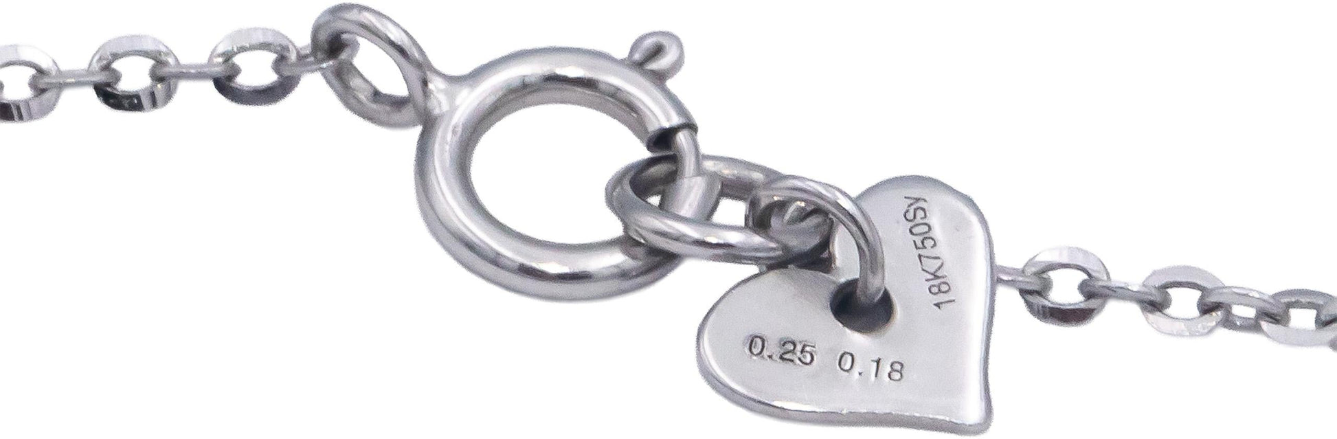 18k White Gold 0.43CT VS Round & Emerald Cut Diamond Formal Necklace