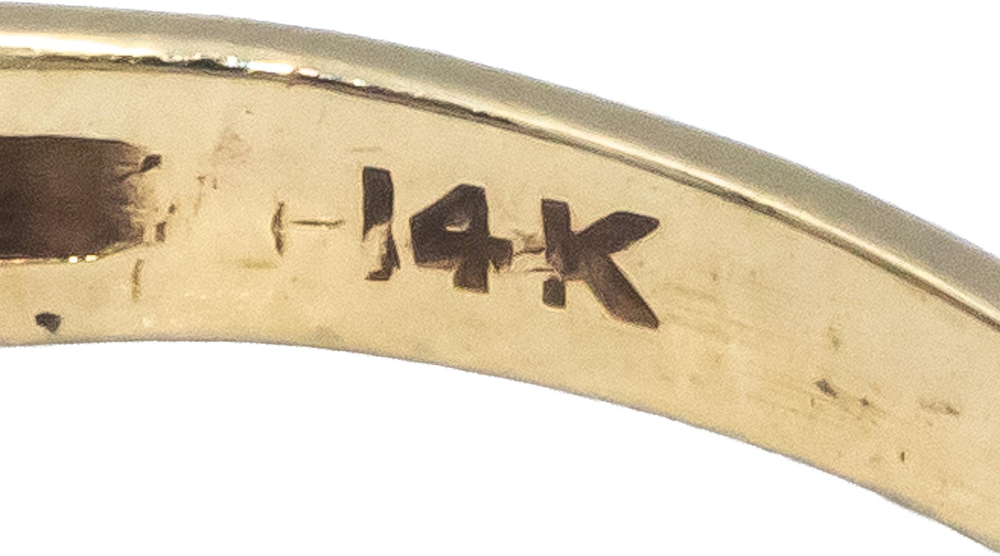 Vintage 14k Yellow Gold Round Cut Diamond Five Stone Band Ring 0.30CT Size 5.5