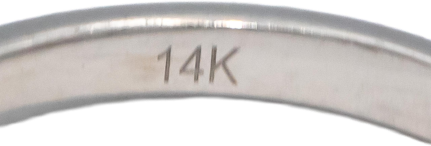 Emerald & VS Diamond 14k White Gold Cocktail Ring 0.75CT Size 6.5