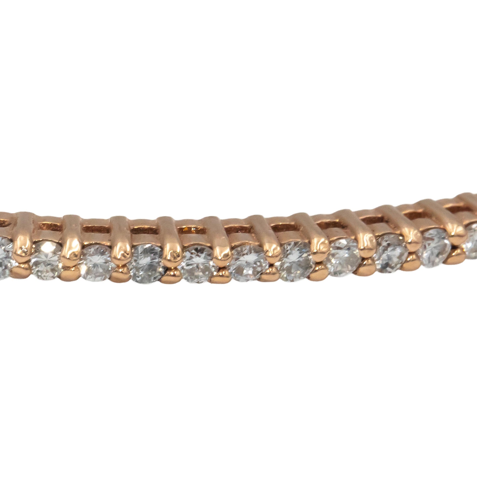 14k Rose Gold Jewelry Round Diamond Bangle Bracelet 2.0CT