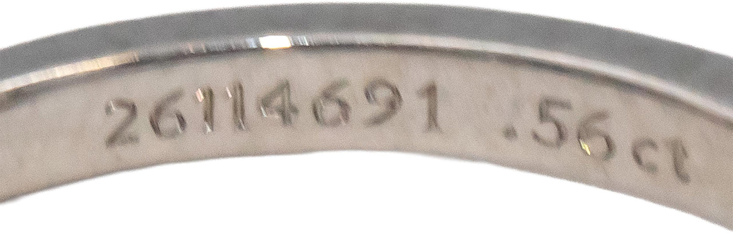 TIFFANY & CO. GIA Certified Platinum Soleste Diamond Ring 0.84CT w/ .56CT Center