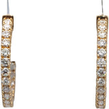 14k Yellow Gold Round Diamond Inside Out Circle Hoop Earrings 1.98CT