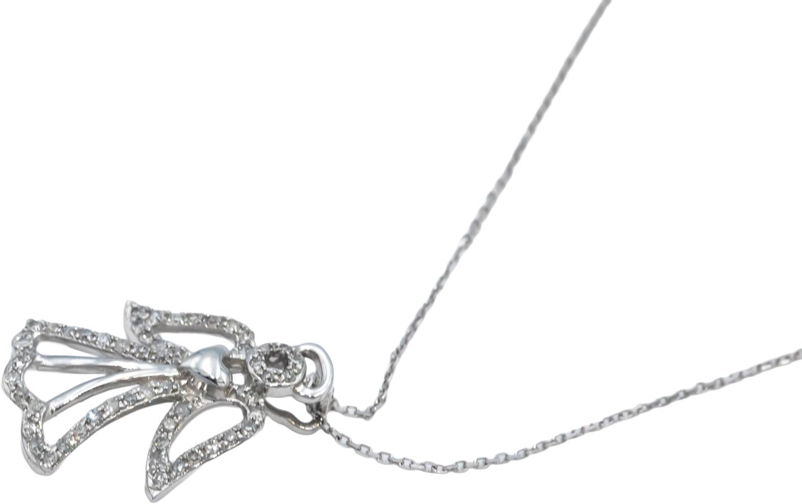10k White Gold Jewelry Round Diamond Angel Pendant Necklace Chain 0.20CT