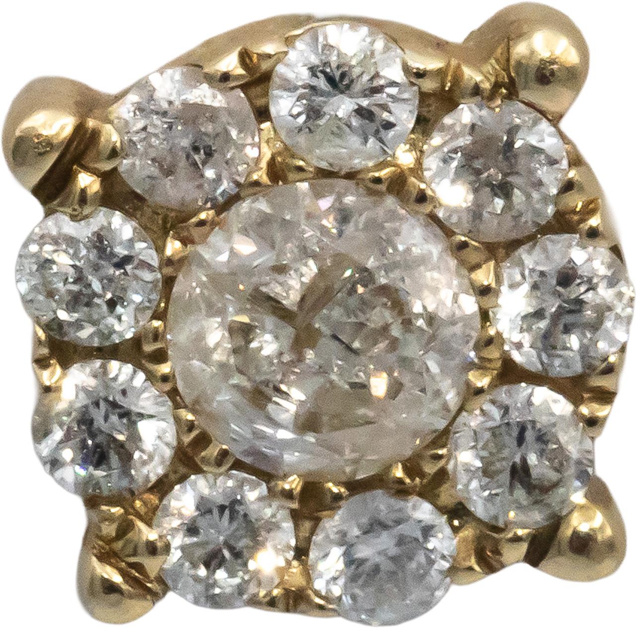 10k Yellow Gold Jewelry Round Diamond Cluster Stud Earrings 1.0CT