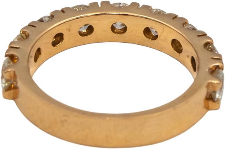 18k Rose Gold VS Round Diamond Half Eternity Band Ring 1.85CT Size 7.75