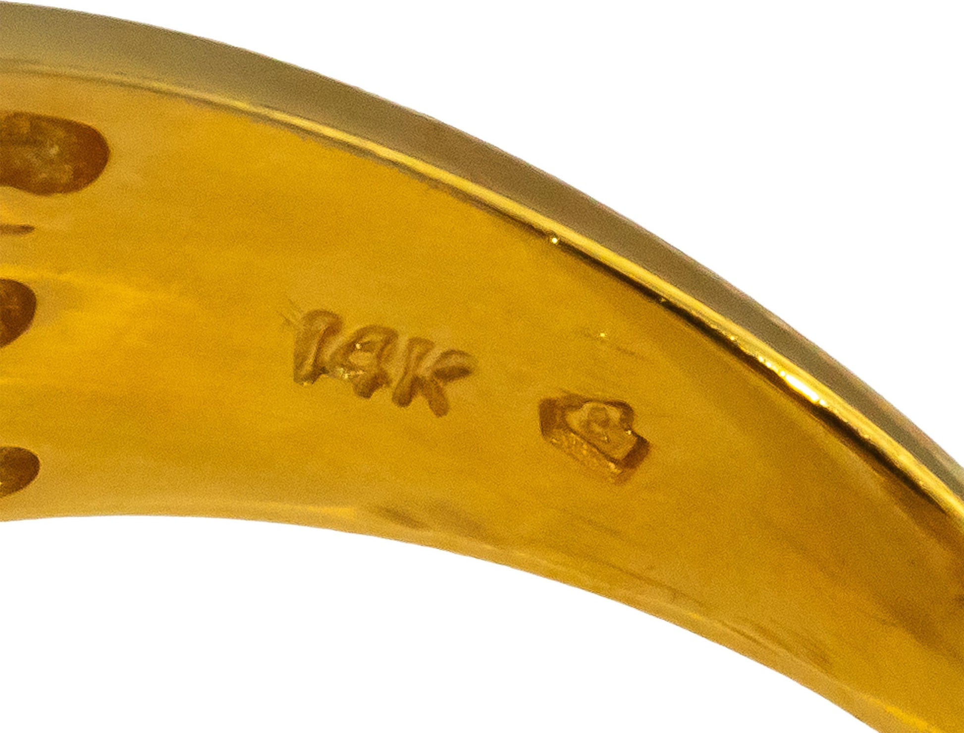 14k Yellow Gold Round Bezel Set Diamond Cocktail Ring 0.82CT Size 9