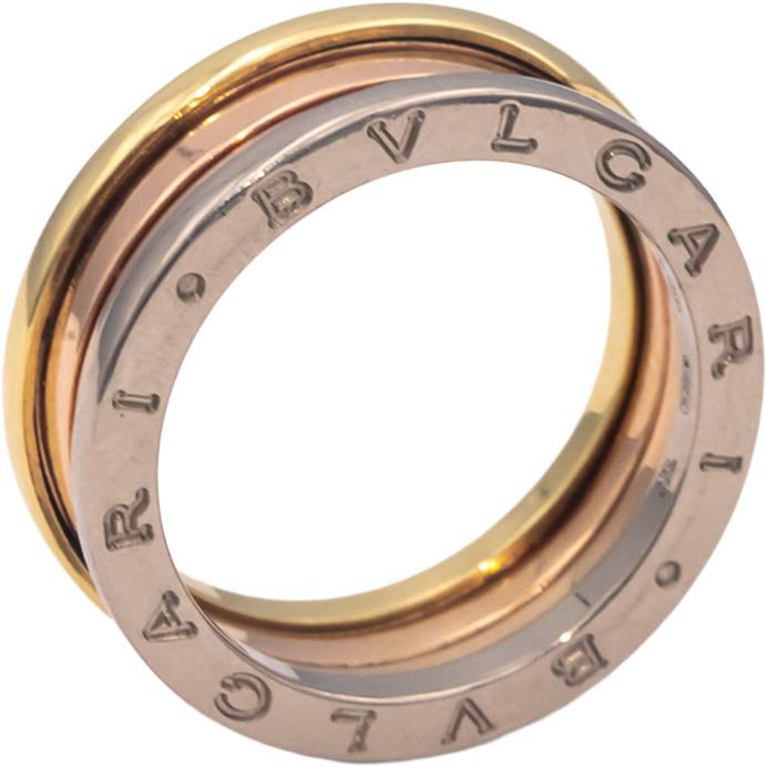 BVLGARI 18k Rose White Yellow Gold B.zero1 Collection Ring Size 9 Euro 59