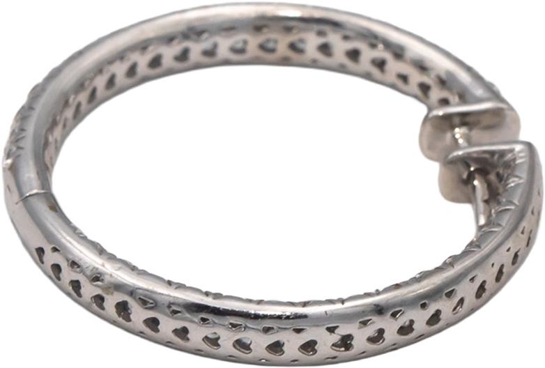 ODELIA Designer 18k White Gold Round Diamond Inside Out Hoop Earrings 3.85CTW