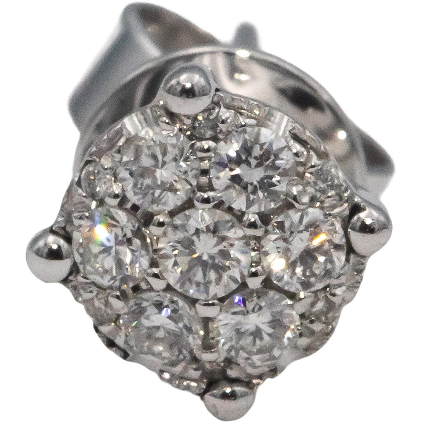 18k White Gold VS Round Diamond Cluster Stud Earrings 0.33CTW