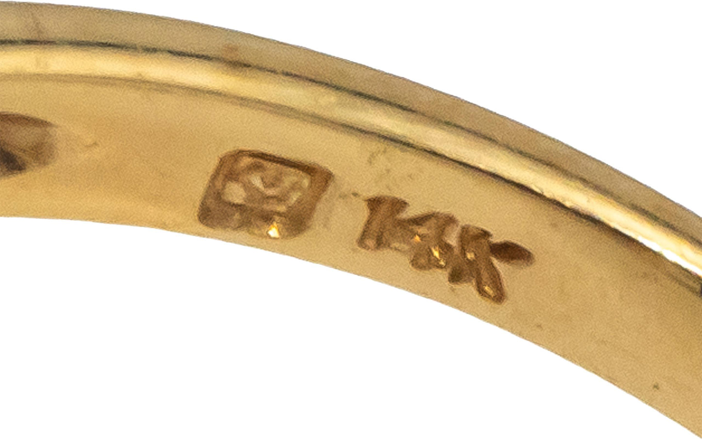 14k Yellow Gold Cabochon Blue Topaz Crescent Moon Ring Size 8