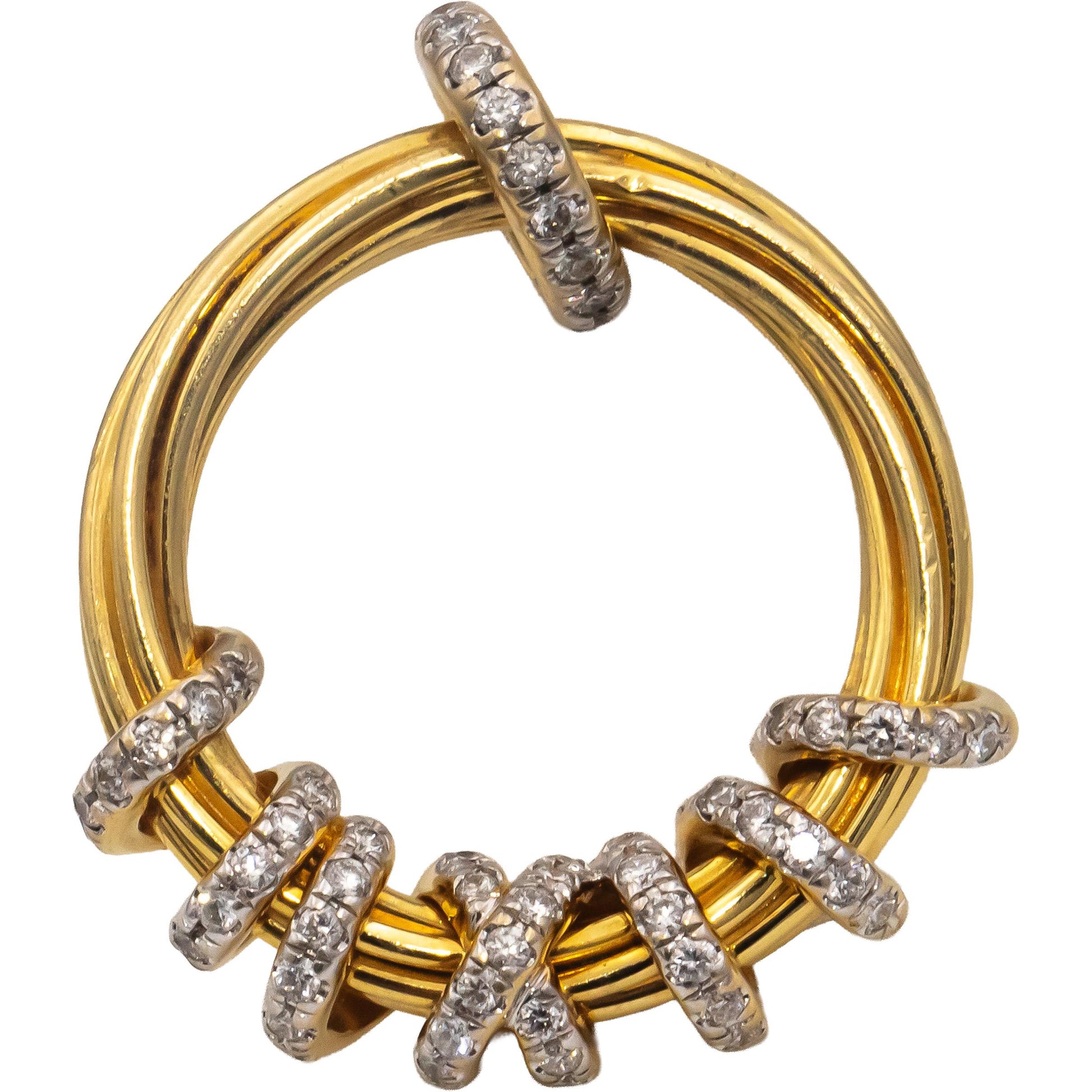 David Yurman 18k White Yellow Gold Helena VS Diamond Pendant 0.28CT $4500 Retail