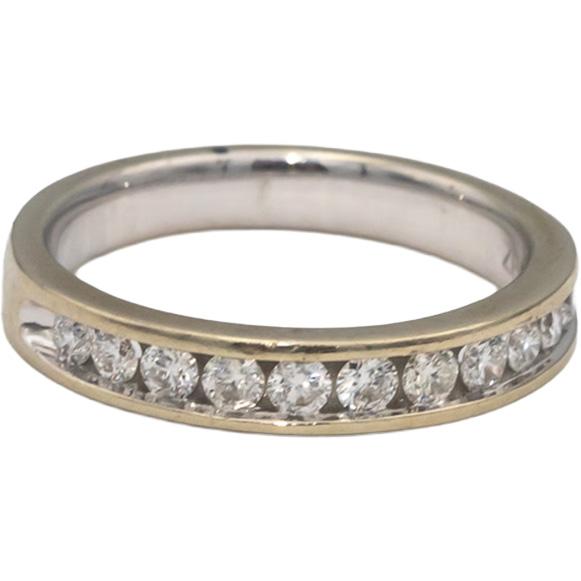 14k White Gold Round Channel Set Diamond Band Ring 0.45CT Size 7