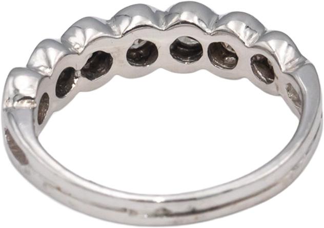 14k White Gold Round Bezel Set Diamond Band Ring 0.35CT Size 4.75