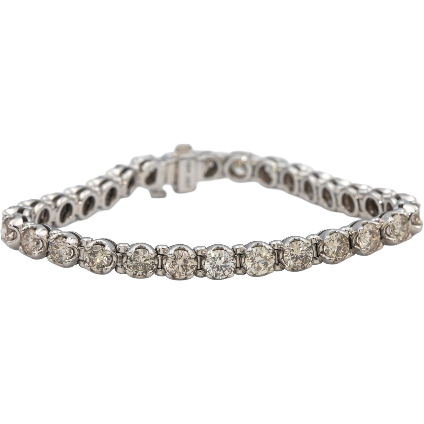 10k White Gold Round Diamond Tennis Bracelet 10.0CT