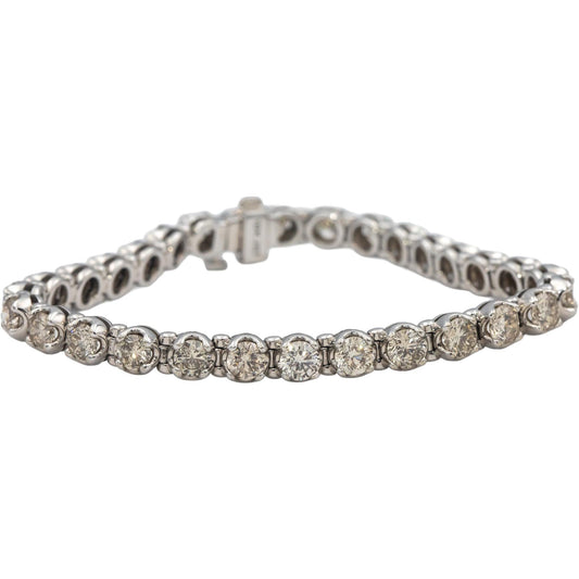 10k White Gold Round Diamond Tennis Bracelet 10.0CT